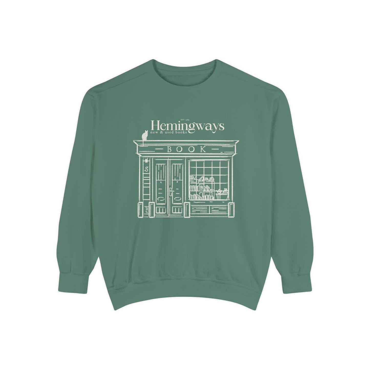 Hemingway's Bookstore Sweatshirt - Cozy Unisex Garment-Dyed Pullover