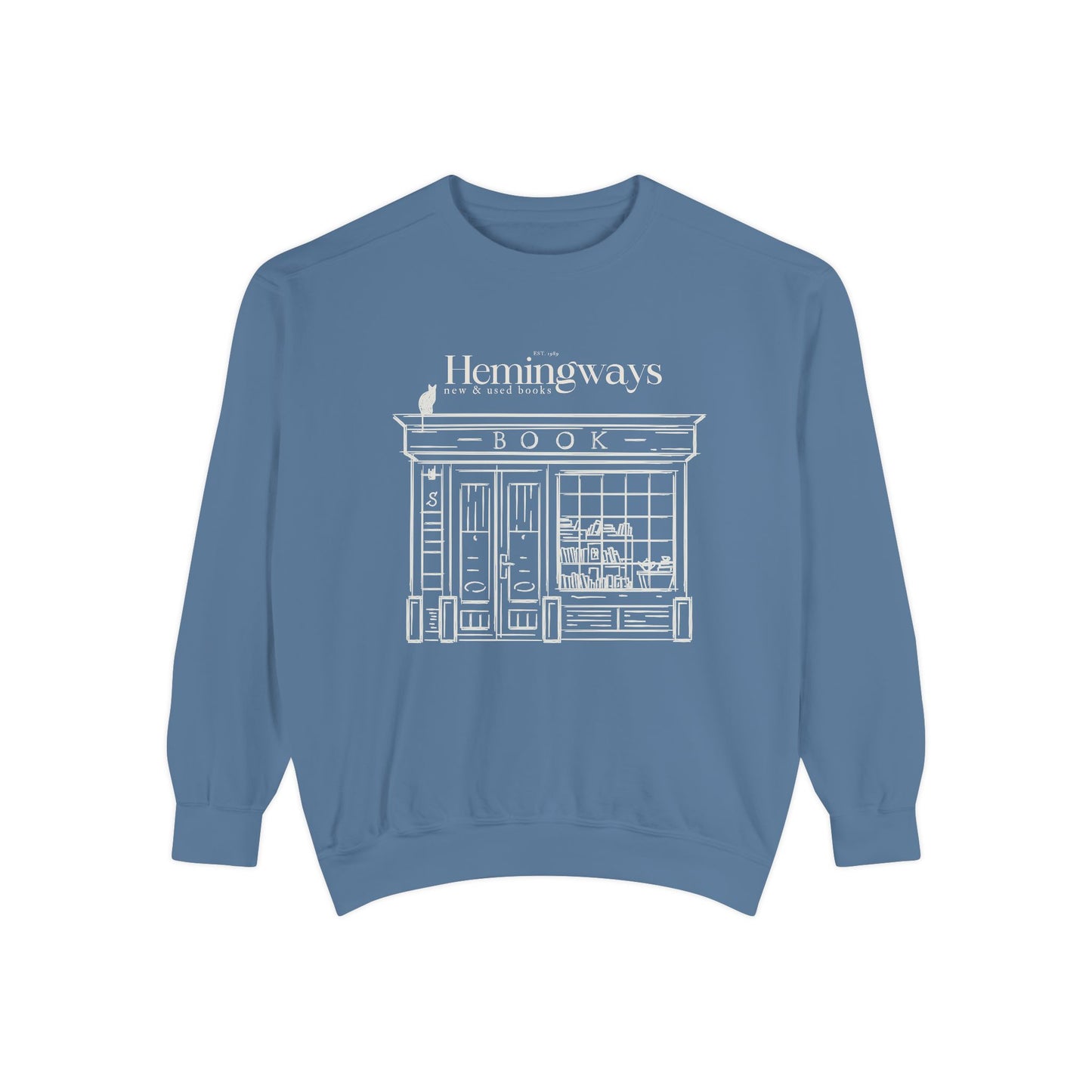 Hemingway's Bookstore Sweatshirt - Cozy Unisex Garment-Dyed Pullover