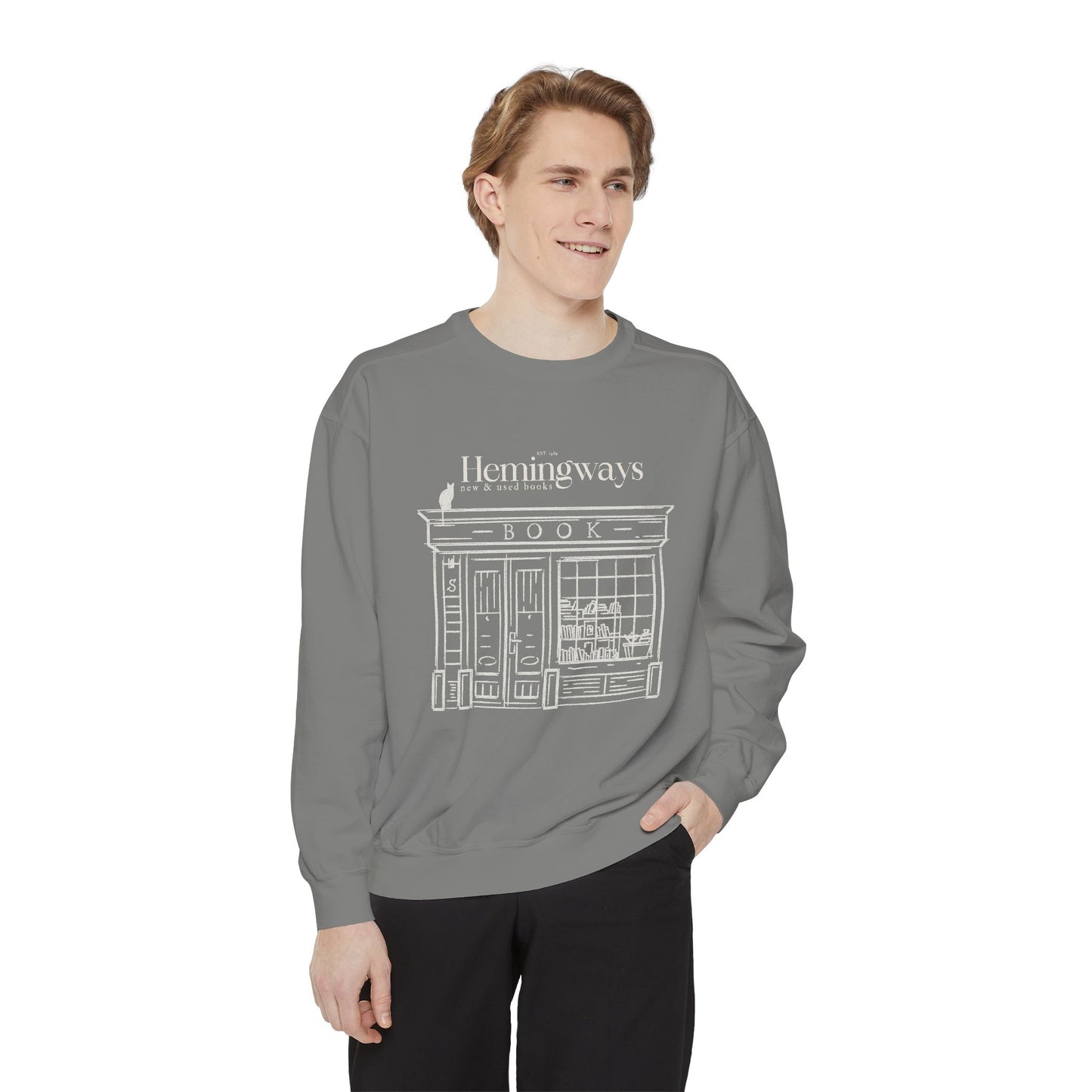 Hemingway's Bookstore Sweatshirt - Cozy Unisex Garment-Dyed Pullover