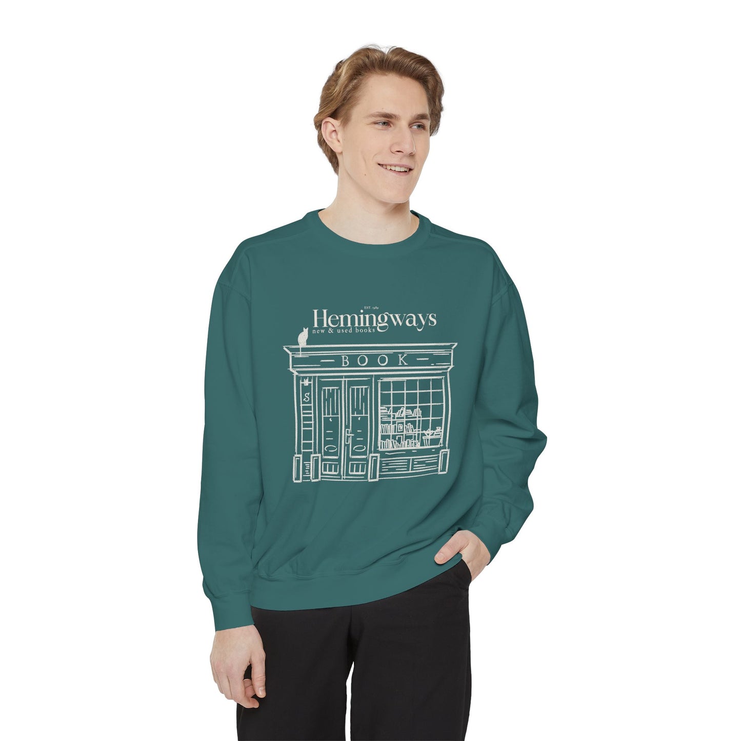 Hemingway's Bookstore Sweatshirt - Cozy Unisex Garment-Dyed Pullover