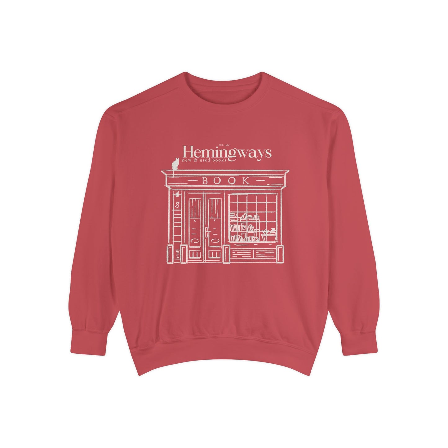 Hemingway's Bookstore Sweatshirt - Cozy Unisex Garment-Dyed Pullover