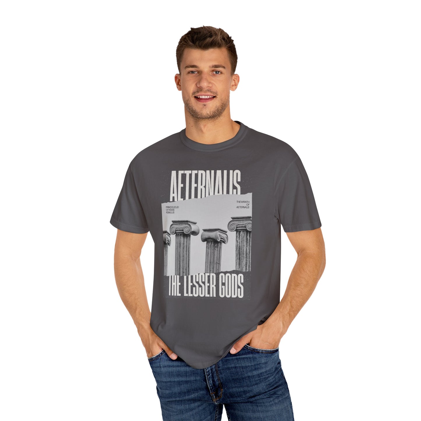 Aeternalis Unisex Garment-Dyed T-Shirt - The Lesser Gods Vintage Graphic Tee