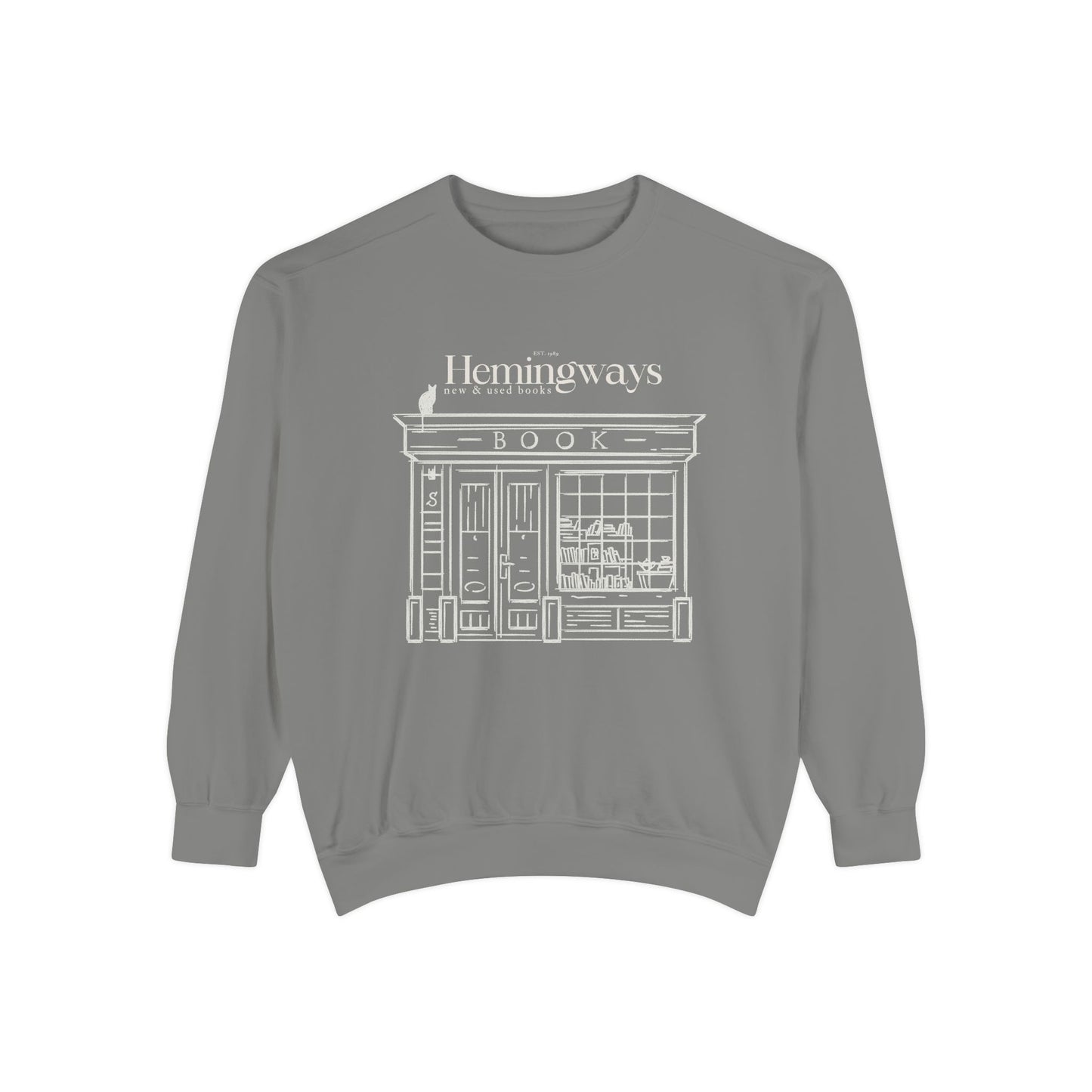 Hemingway's Bookstore Sweatshirt - Cozy Unisex Garment-Dyed Pullover