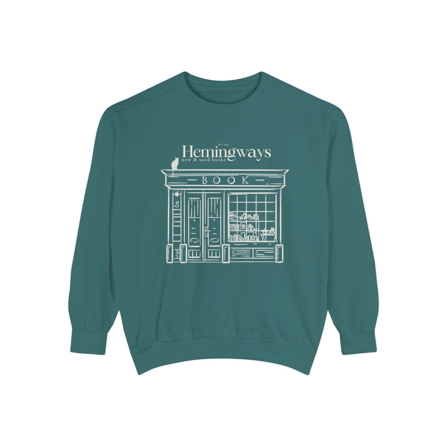 Hemingway's Bookstore Sweatshirt - Cozy Unisex Garment-Dyed Pullover