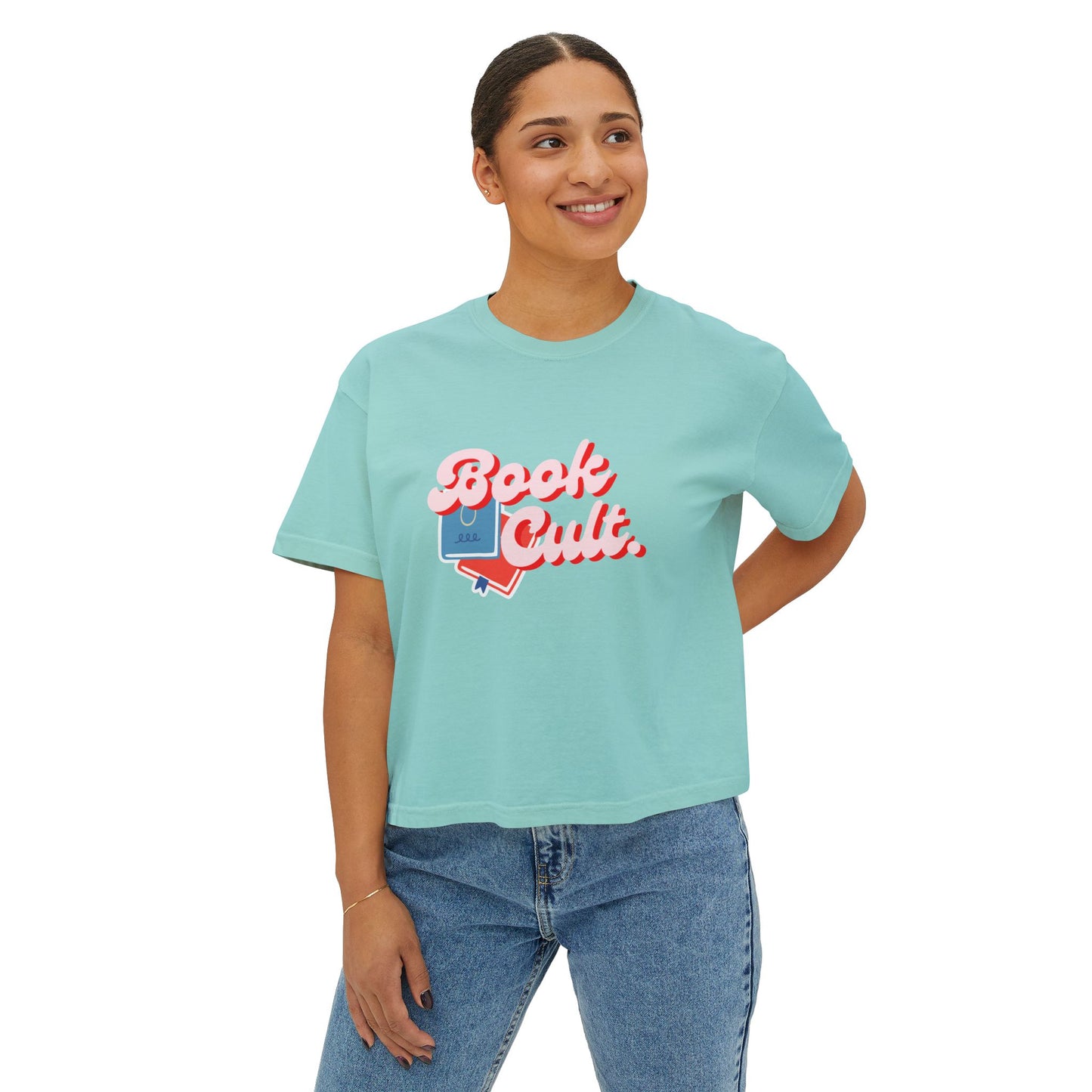 Book Cult Women's Boxy Tee - Cute Graphic Tee for Book Lovers