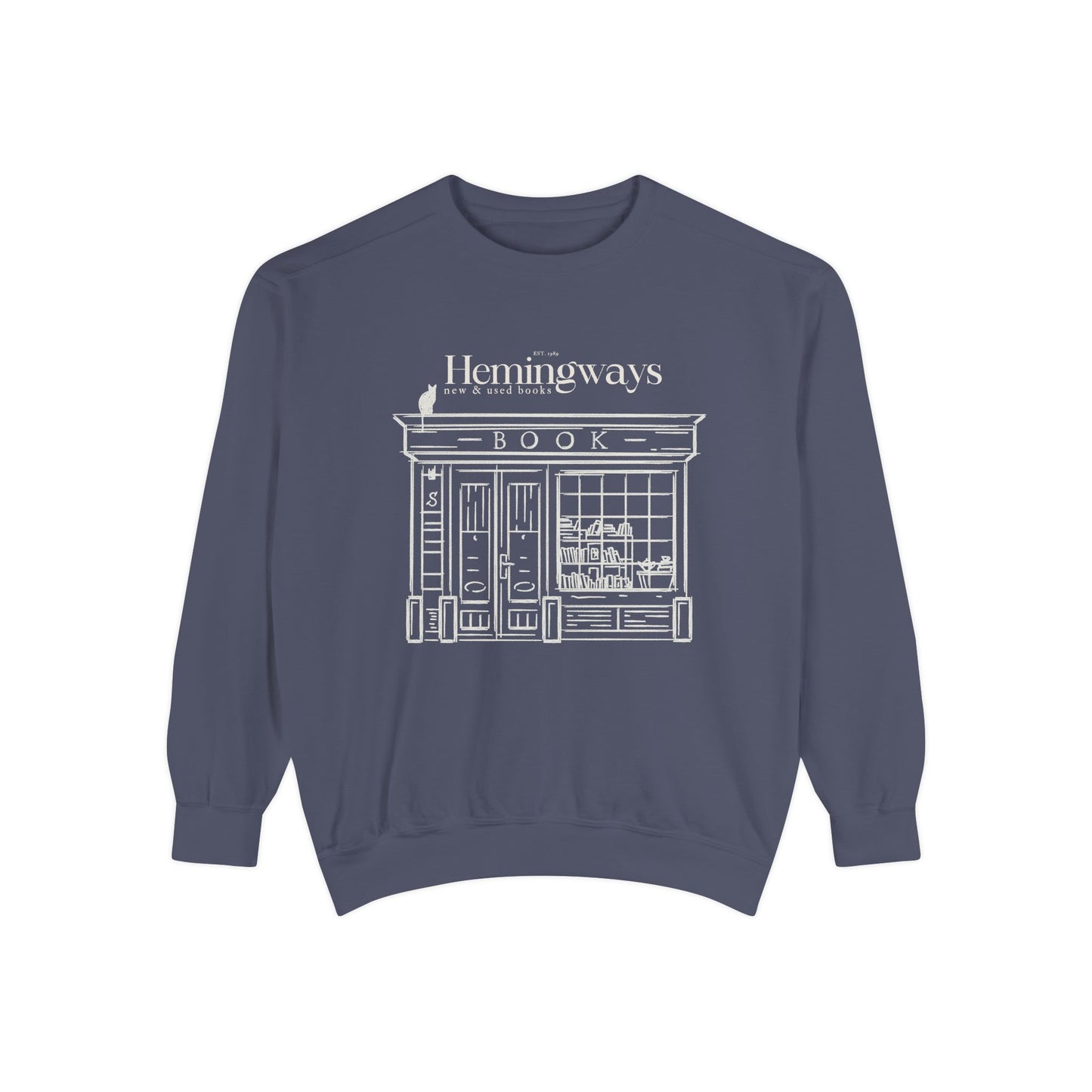 Hemingway's Bookstore Sweatshirt - Cozy Unisex Garment-Dyed Pullover