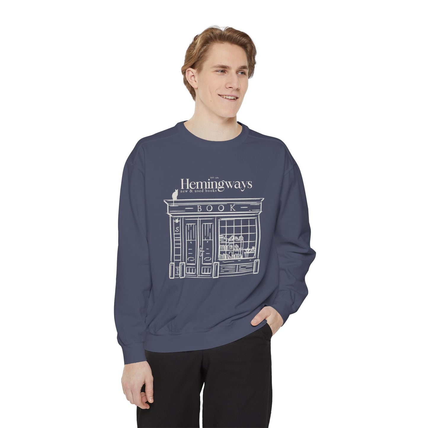 Hemingway's Bookstore Sweatshirt - Cozy Unisex Garment-Dyed Pullover