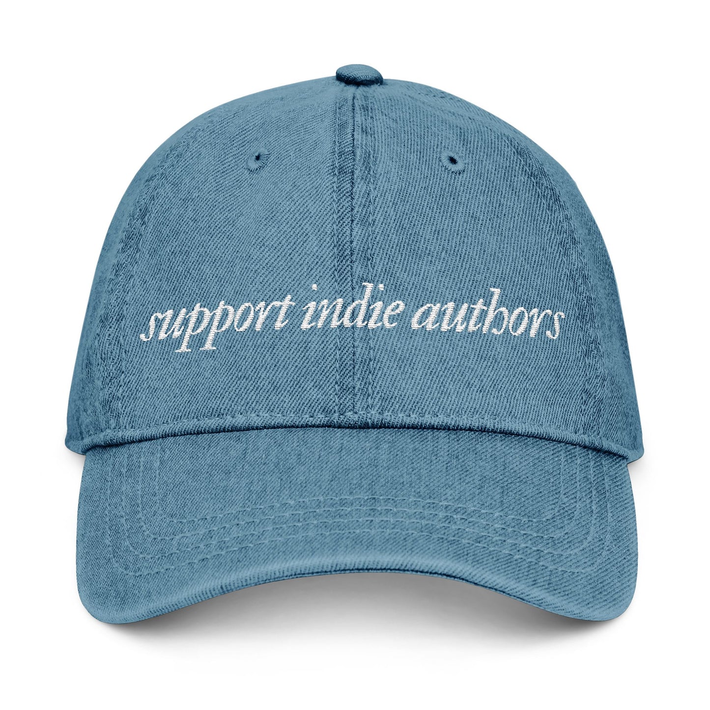 Support Indie Authors Denim Hat - Stylish Blue Cap for Book Lovers