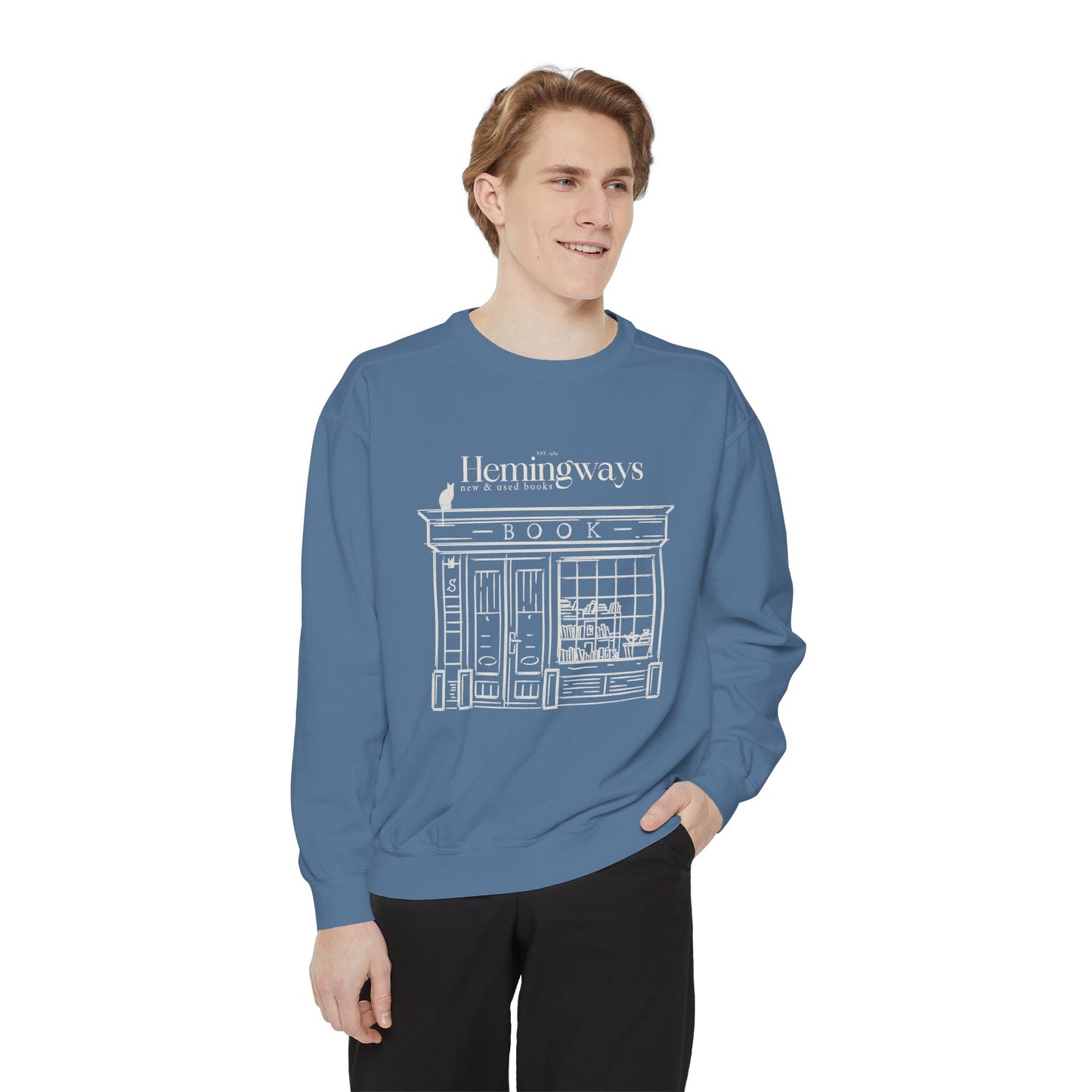 Hemingway's Bookstore Sweatshirt - Cozy Unisex Garment-Dyed Pullover