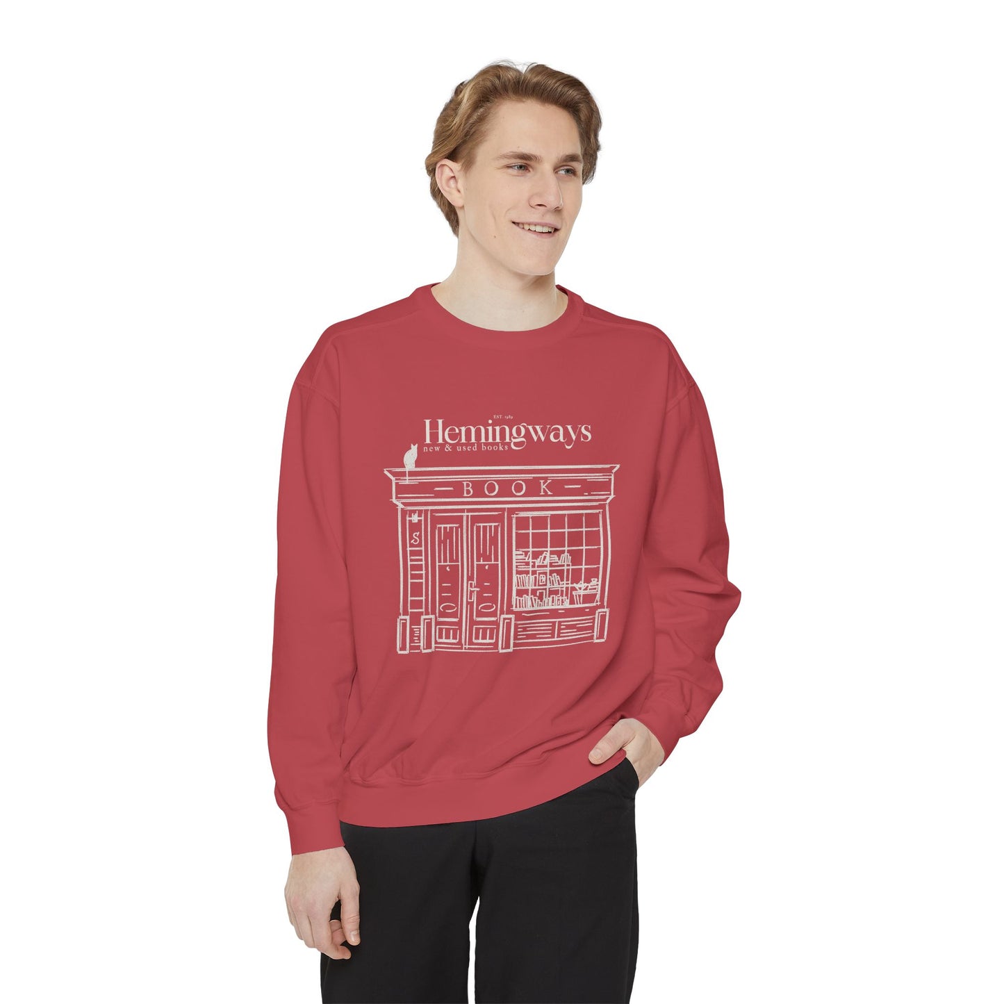 Hemingway's Bookstore Sweatshirt - Cozy Unisex Garment-Dyed Pullover