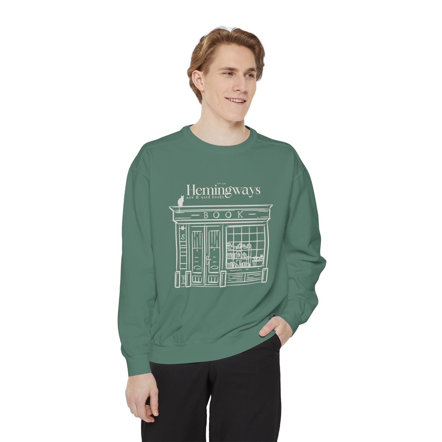 Hemingway's Bookstore Sweatshirt - Cozy Unisex Garment-Dyed Pullover