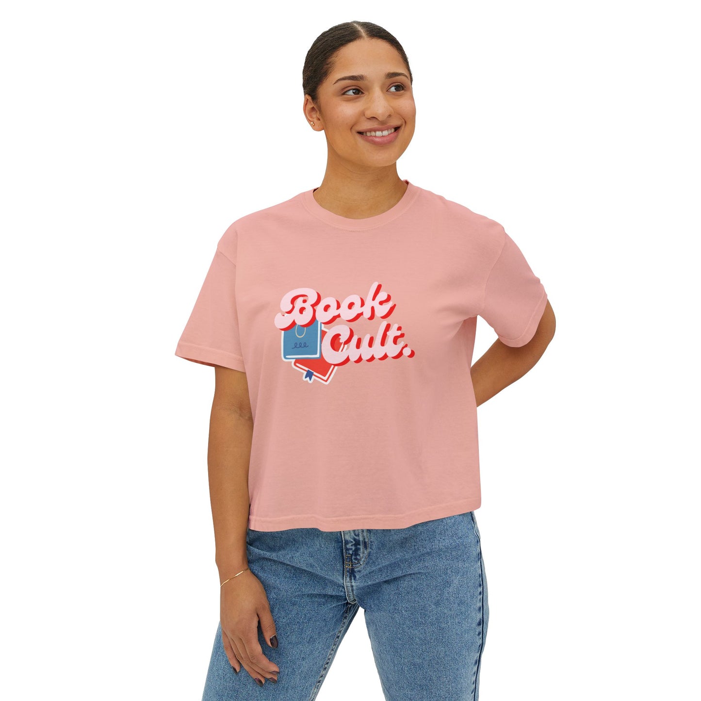 Book Cult Women's Boxy Tee - Cute Graphic Tee for Book Lovers