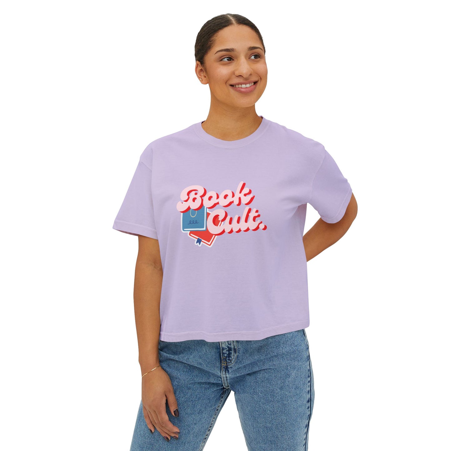 Book Cult Women's Boxy Tee - Cute Graphic Tee for Book Lovers