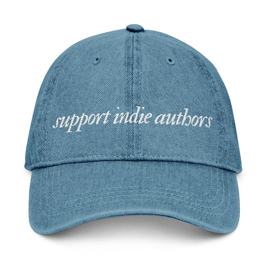 Support Indie Authors Denim Hat - Stylish Blue Cap for Book Lovers